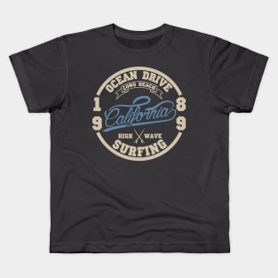 Ocean drive. California surfing T-shirt Kids T-Shirt